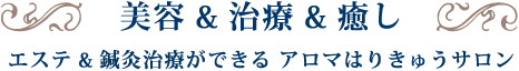 美容＆治療＆癒し　エステ＆鍼灸治療ができる アロマはりきゅうサロン